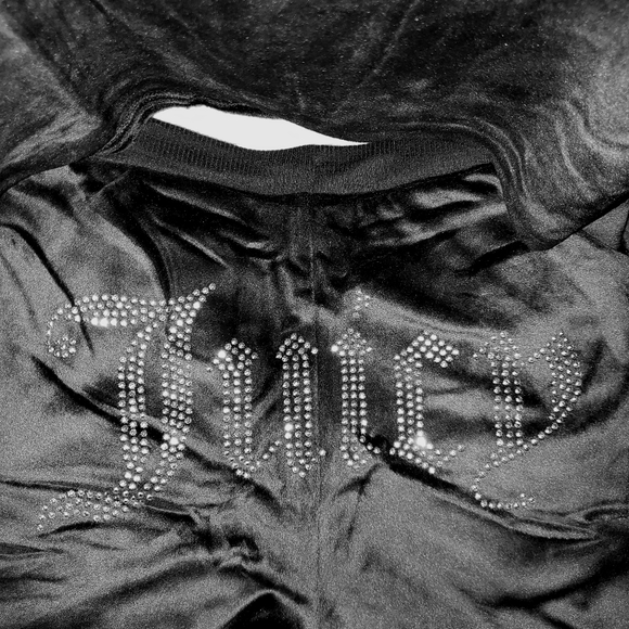 Juicy Couture Velour Set Top and Pants Black Pajama Set Women XL - Picture 9 of 11